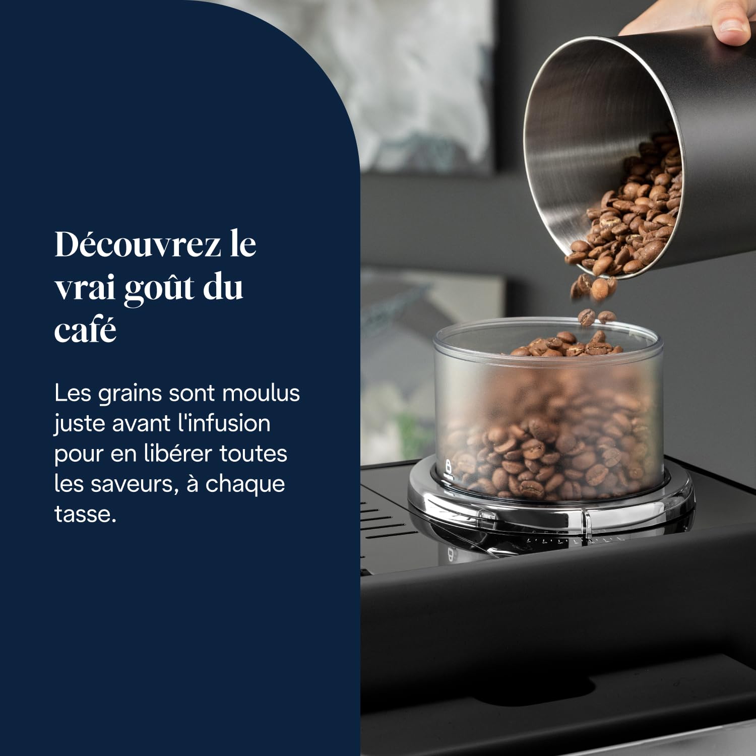 Rivelia - Perfetto Machine à Café Automatique, Mousseur à Lait Classique, Noir
