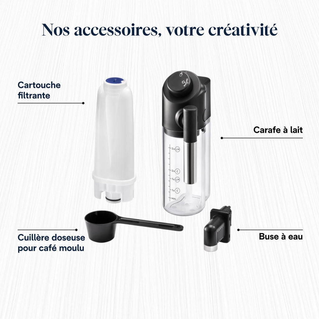 Magnifica Evo - Perfetto Machine à Café Automatique avec LatteCrema Mousseur à Lait Automatique, Argent et Noir