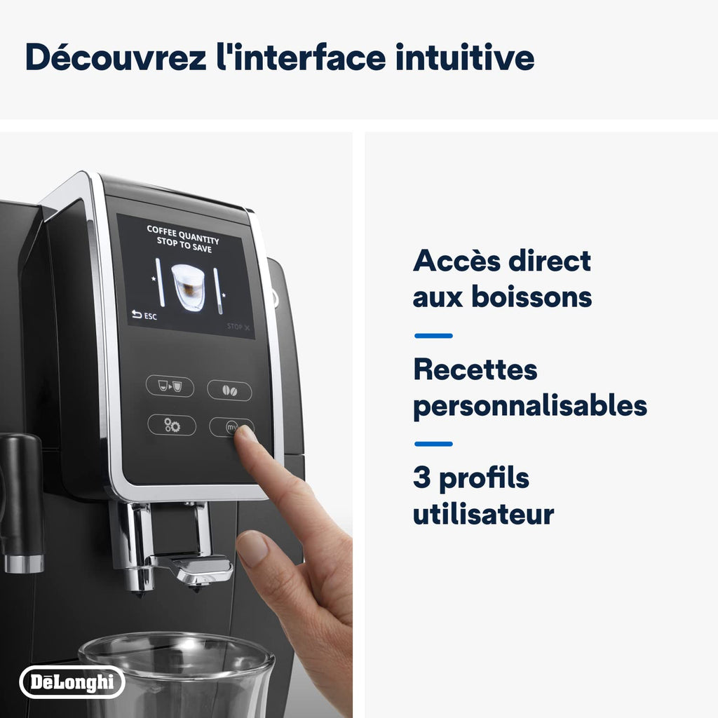 Dinamica Plus, Machine Expresso avec Broyeur, Système LatteCrema,, 1.8l, Noir