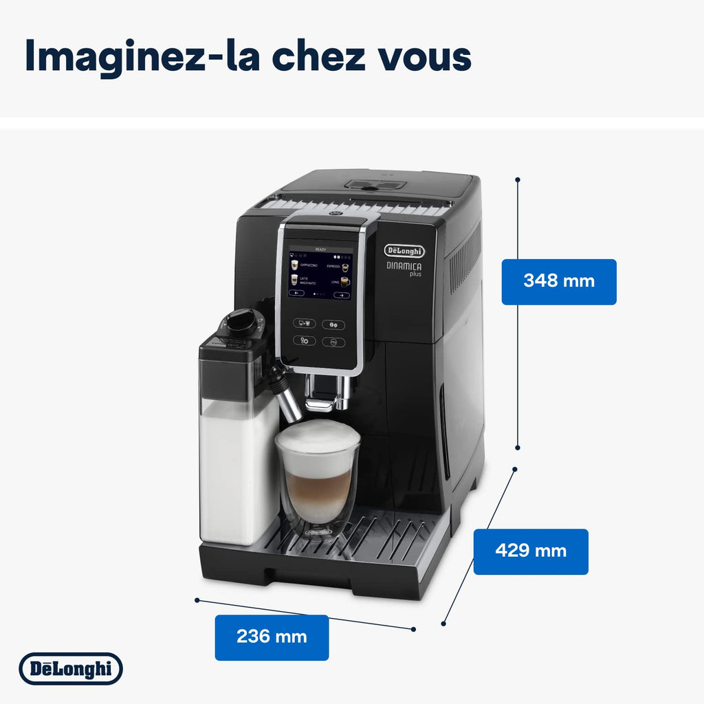Dinamica Plus, Machine Expresso avec Broyeur, Système LatteCrema,, 1.8l, Noir