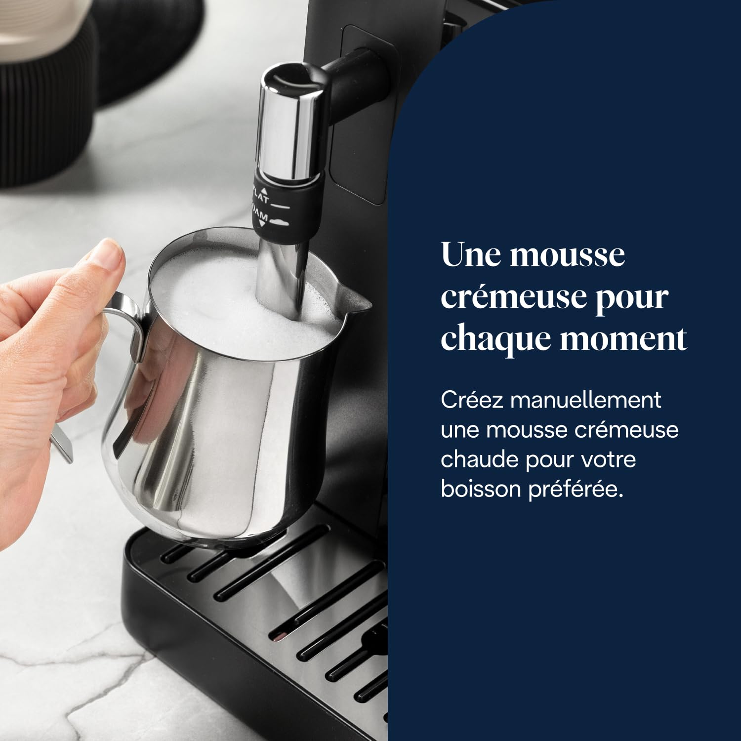 Rivelia - Perfetto Machine à Café Automatique, Mousseur à Lait Classique, Noir