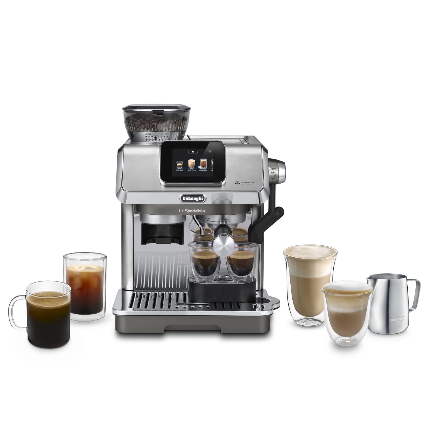 La Specialista Touch Machine à expresso avec moulin à café, fonction Cold Brew, métal