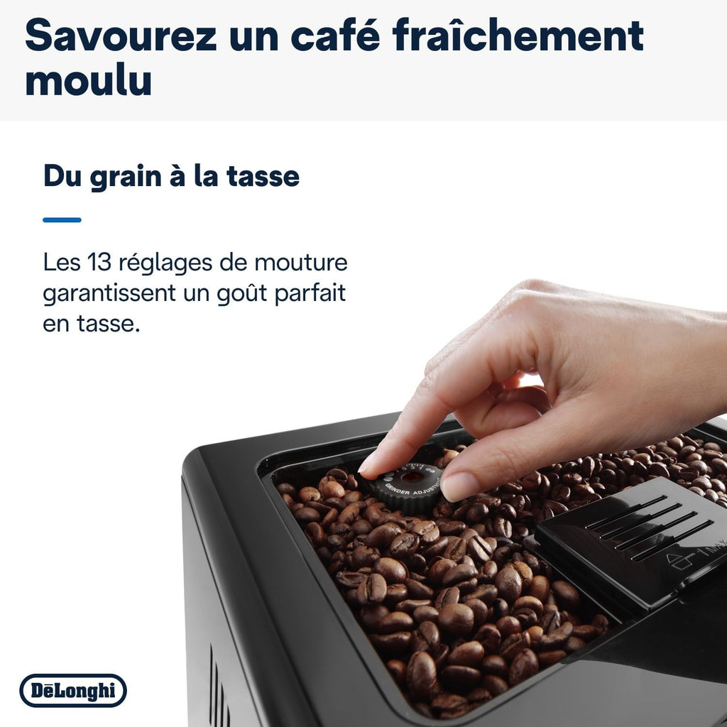 Eletta Evo Machine a Café Grain, Machine Expresso et Cappuccino, Ecran LCD Tactile, Noir