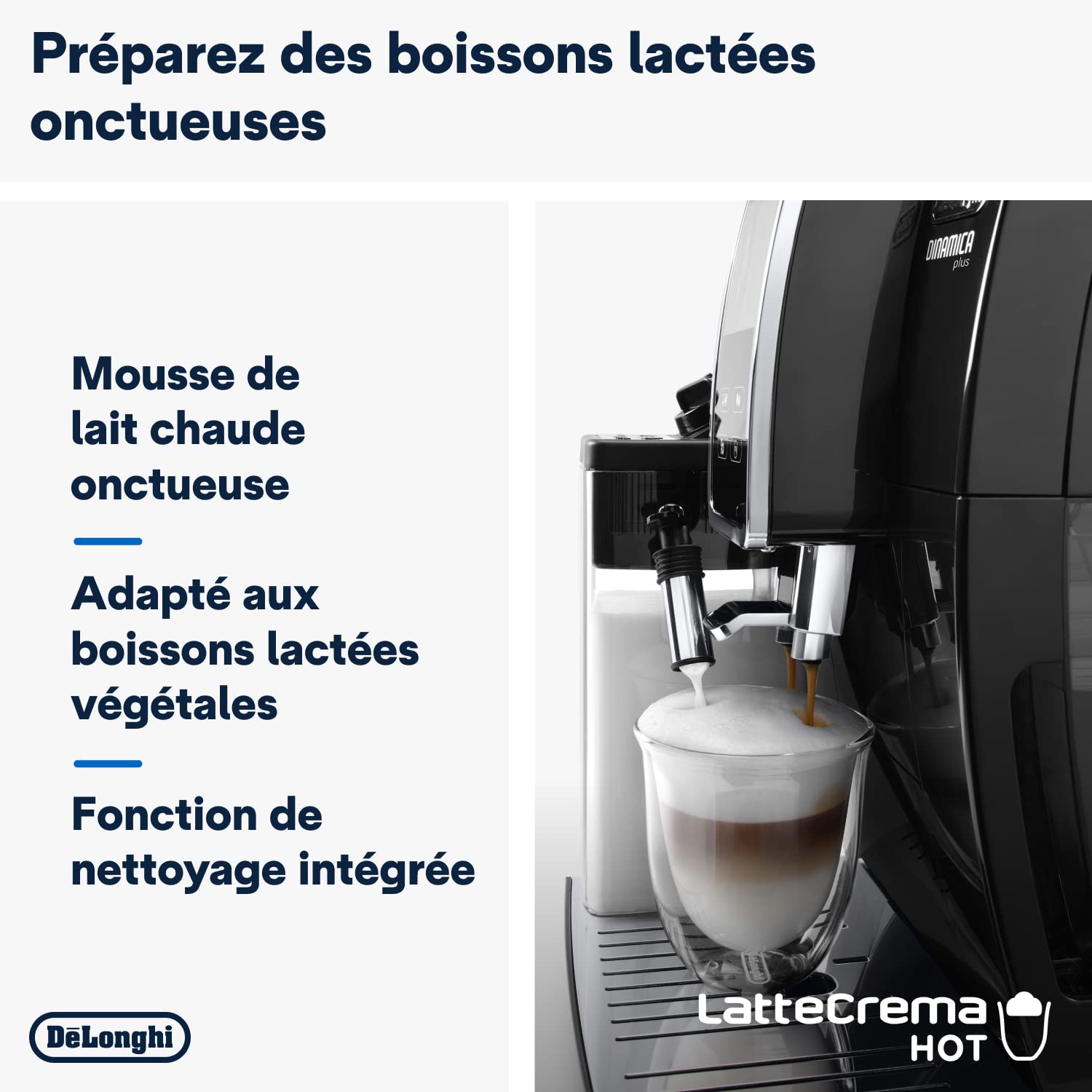Dinamica Plus, Machine Expresso avec Broyeur, Système LatteCrema,, 1.8l, Noir