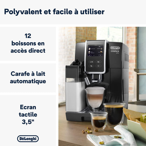 Dinamica Plus, Machine Expresso avec Broyeur, Système LatteCrema,, 1.8l, Noir