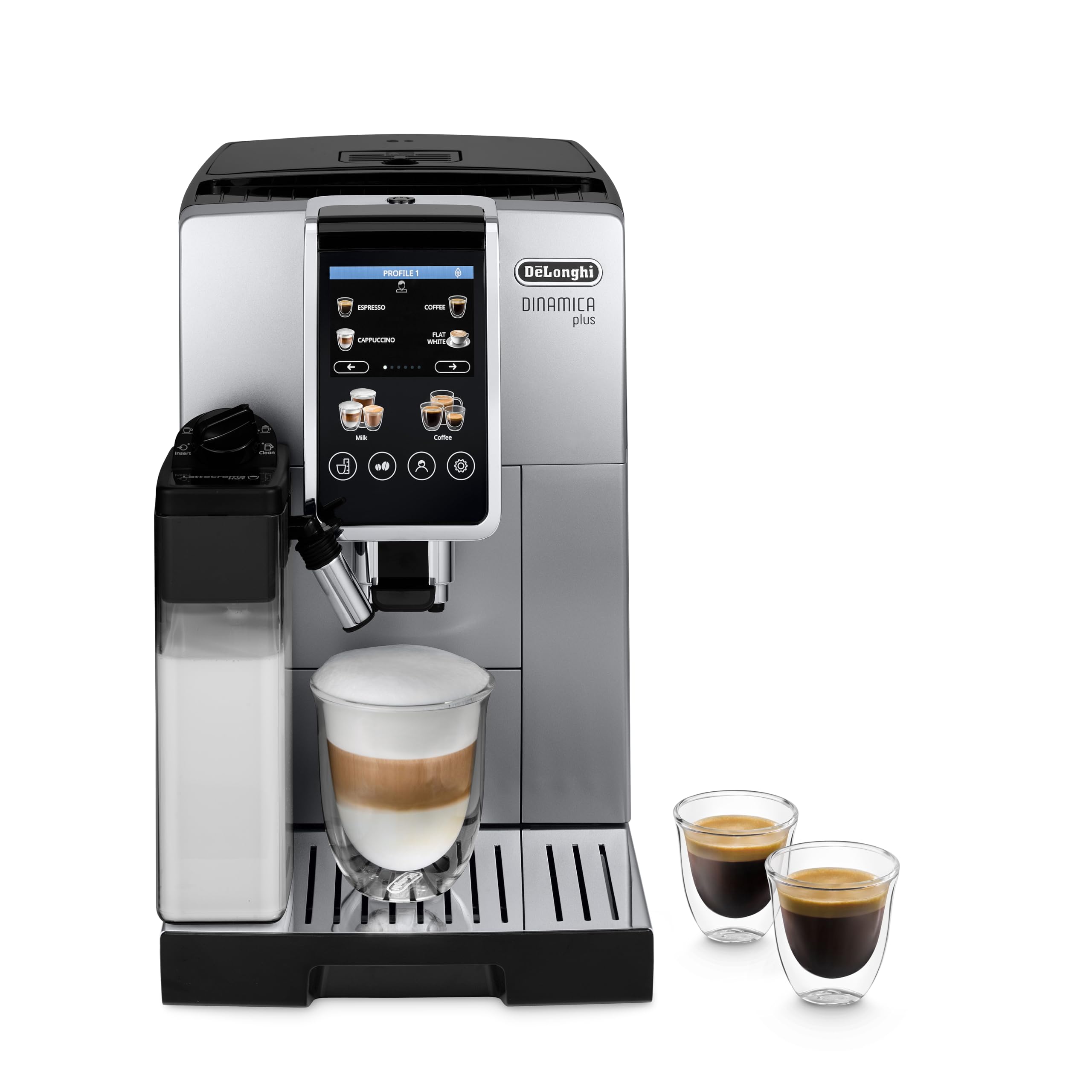 Dinamica Plus, Machine Automatique à Café en Grain, Argent/Noir